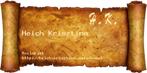 Heich Krisztina névjegykártya